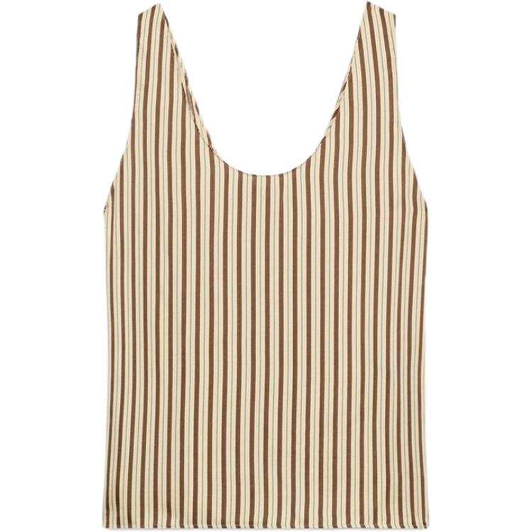 ZARA ZW Tank Tops Women's Nude/Dark Red Straight Fit