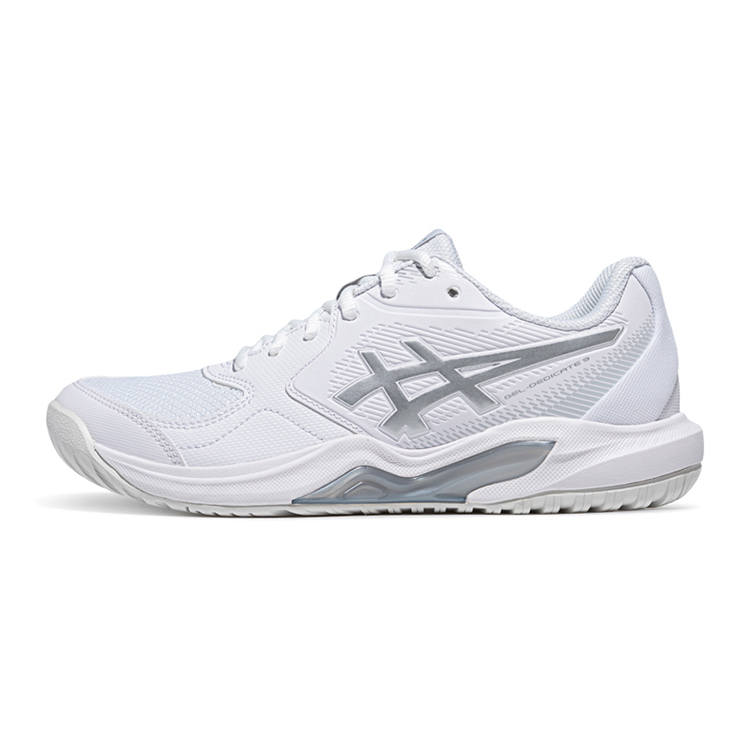 ASICS GEL DEDICATE 9 Tennis Shoes Women's Low Top White/Silver Gray