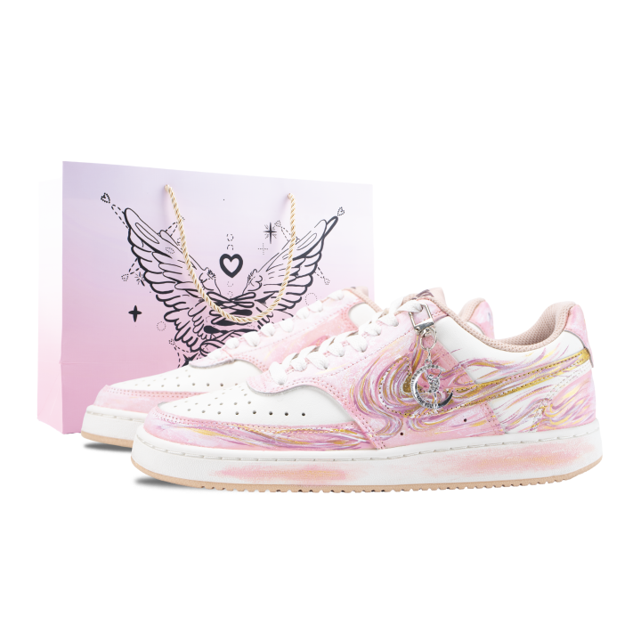 Nike Nike Court Vision Skateboard Shoes Women's Low Top Pink/White