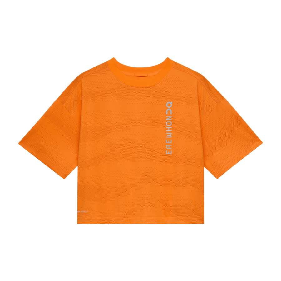 On Performance Running T Shirts Women's Ginger Yellow Crew Neck Moderate