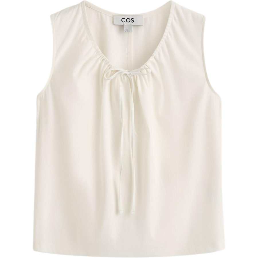 COS Tank Tops Women's Ecru V Neck Moderate Other