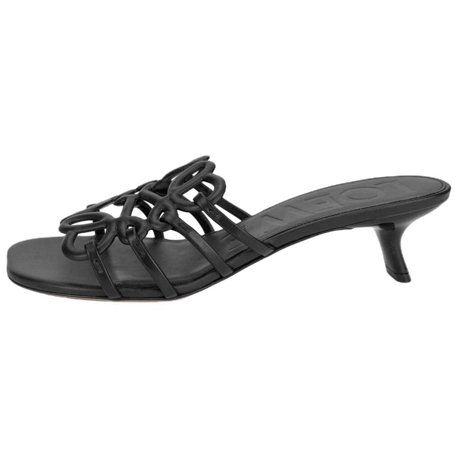 LOEWE Petal Slide Slippers 4.5cm Women's Black