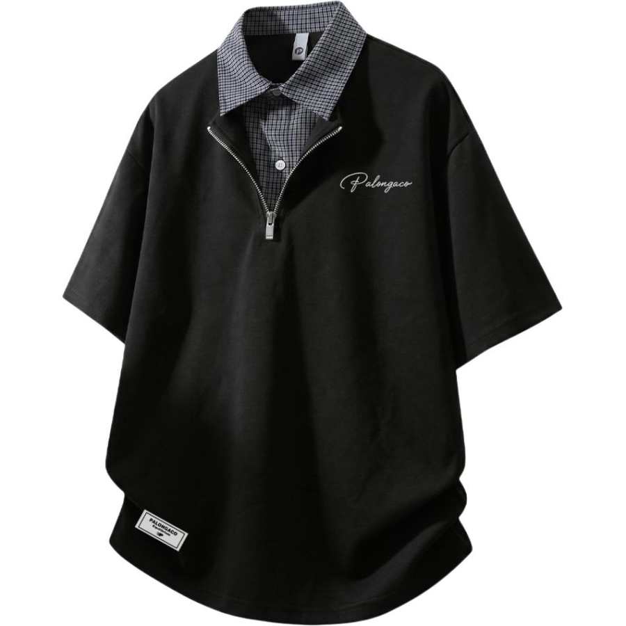 PAL ONGACO Polo Shirts Unisex Lapel Moderate Mock Two Piece