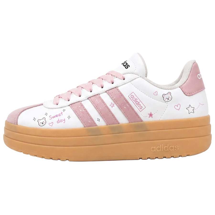 Adidas Custom Shoes Adidas VL Court Bold Cherry Blossom Jelly Low top Skateboard Shoes Women's Pink White