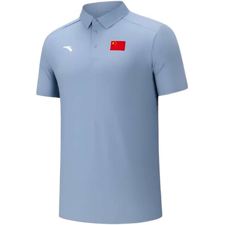 ANTA Polo Shirts Men's Fjord Blue Polo Collar Moderate Straight Fit