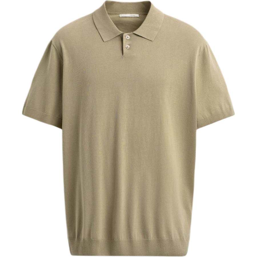 ZARA Polo Shirts Men's Khaki Moderate