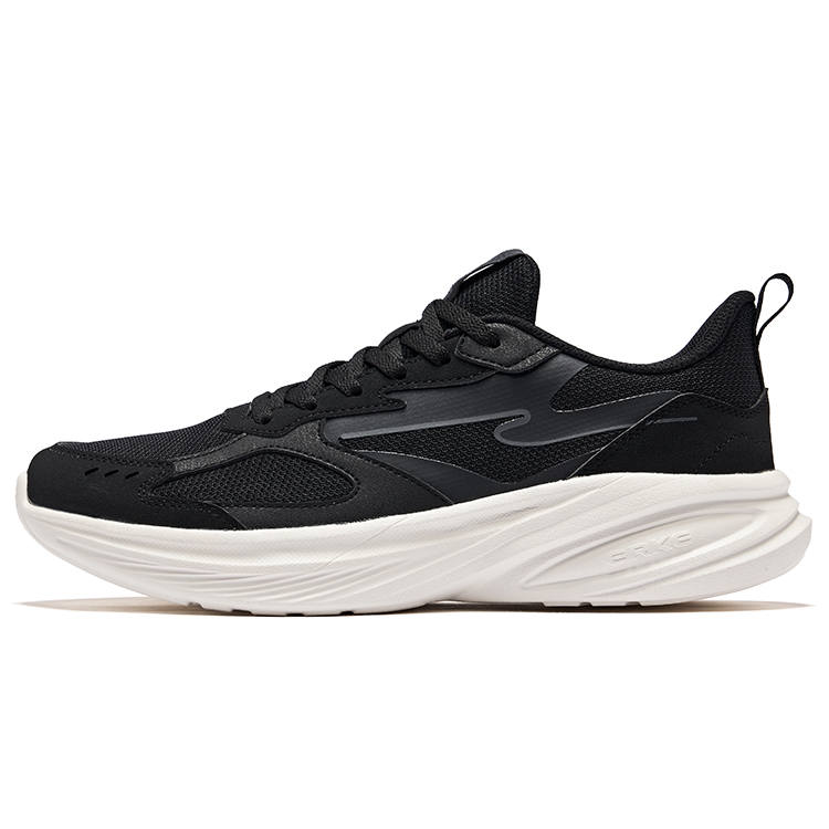 Erke Cushioning Slip Resistant Low top Casual Running Shoes Men's Black White