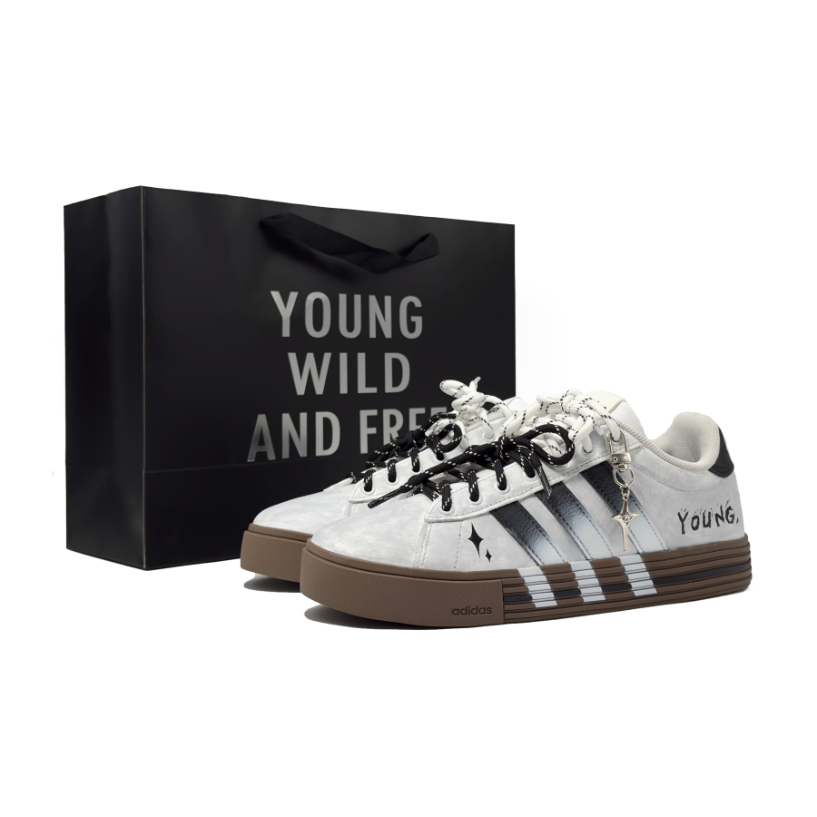 Adidas Adidas Daily 4.0 Skateboard Shoes Unisex Low Top Gray Black