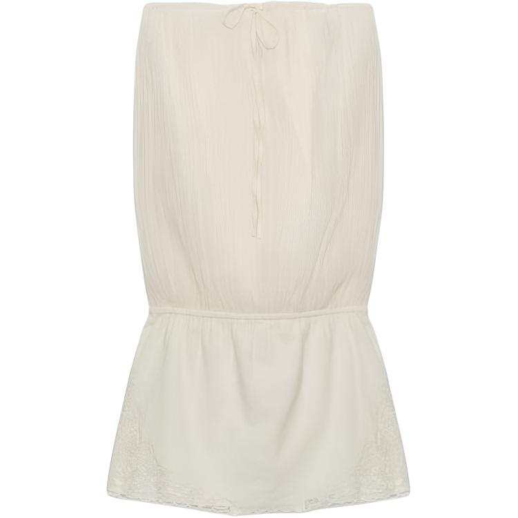 ZARA Sleeveless Dresses Women's Frosted White Moderate Short Skirt