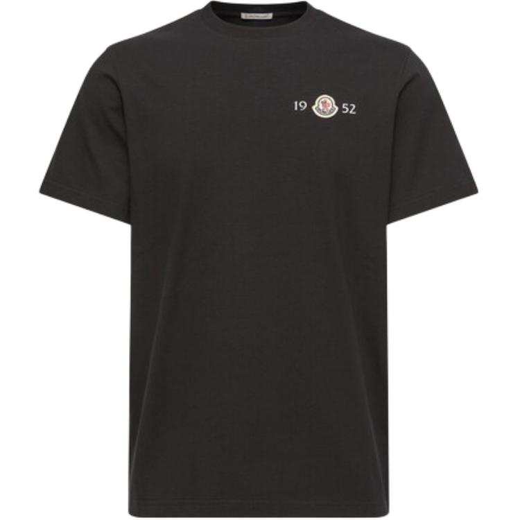 Moncler FW26 T Shirts Men's Black Crew Neck Moderate Straight Fit