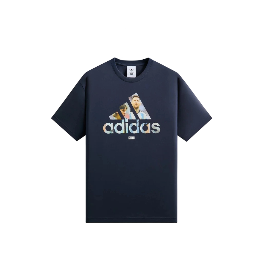 Adidas Originals X KITH X MESSI T Shirts Men's Marine Blue Crew Neck Moderate