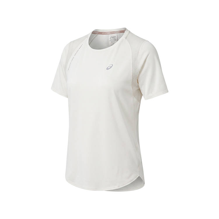 ASICS T Shirts Women's Beige Crew Neck