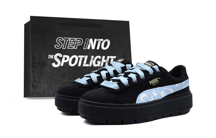 PUMA Platform Trace Skateboard Shoes Women's Low Top Sky Blue