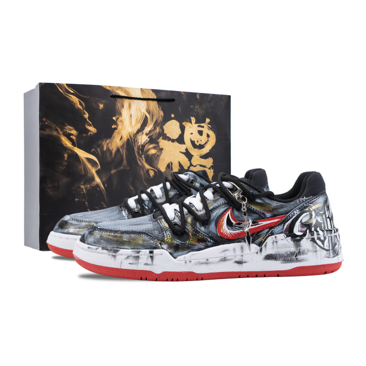 Nike Nike Full Force Skateboard Shoes Men's Low Top Black/Red