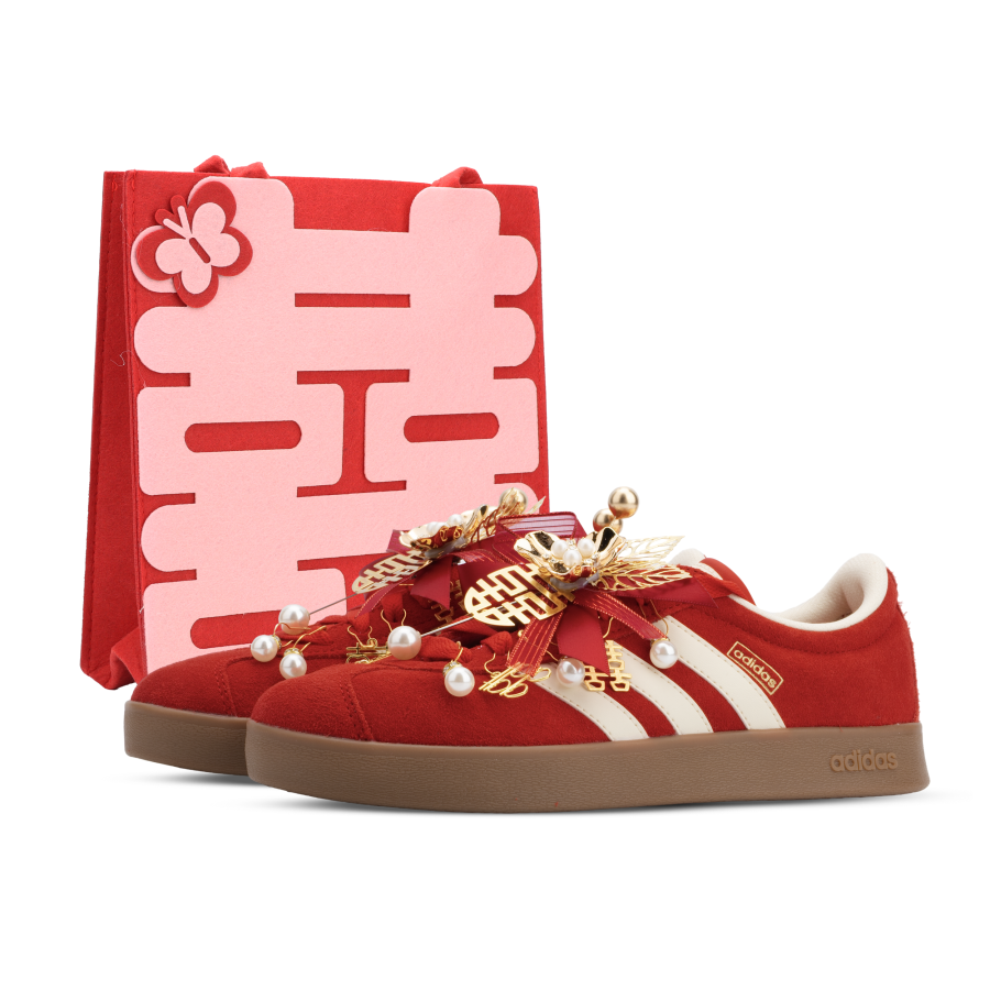 Adidas Adidas Vl Court Classic Monster Lab, Wedding Shoes Low top Skateboard Shoes Unisex Red