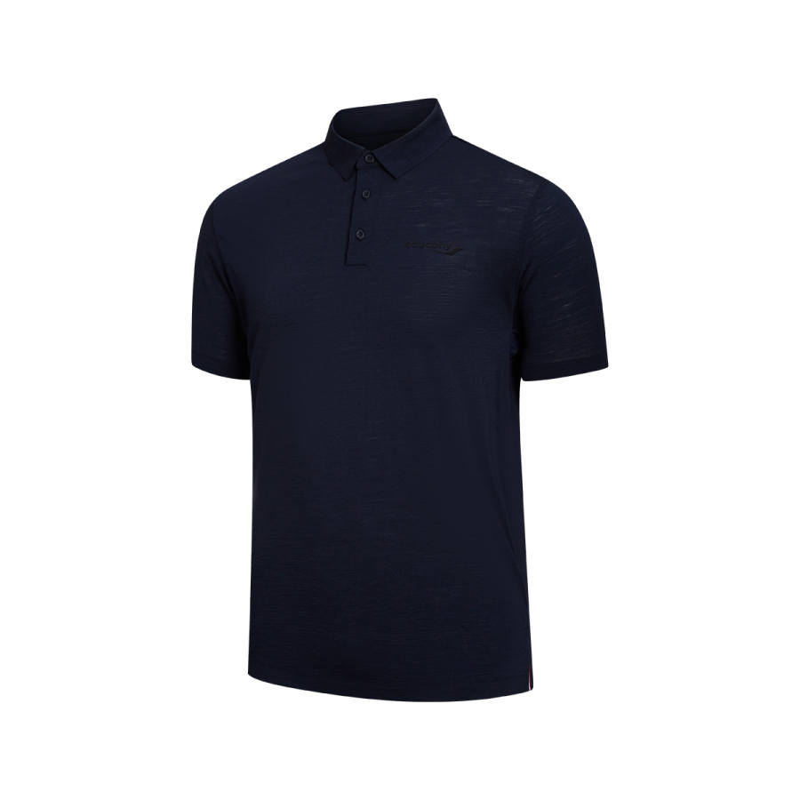 Saucony Polo Shirts Men's Dark Stone Blue Polo Collar Moderate Other