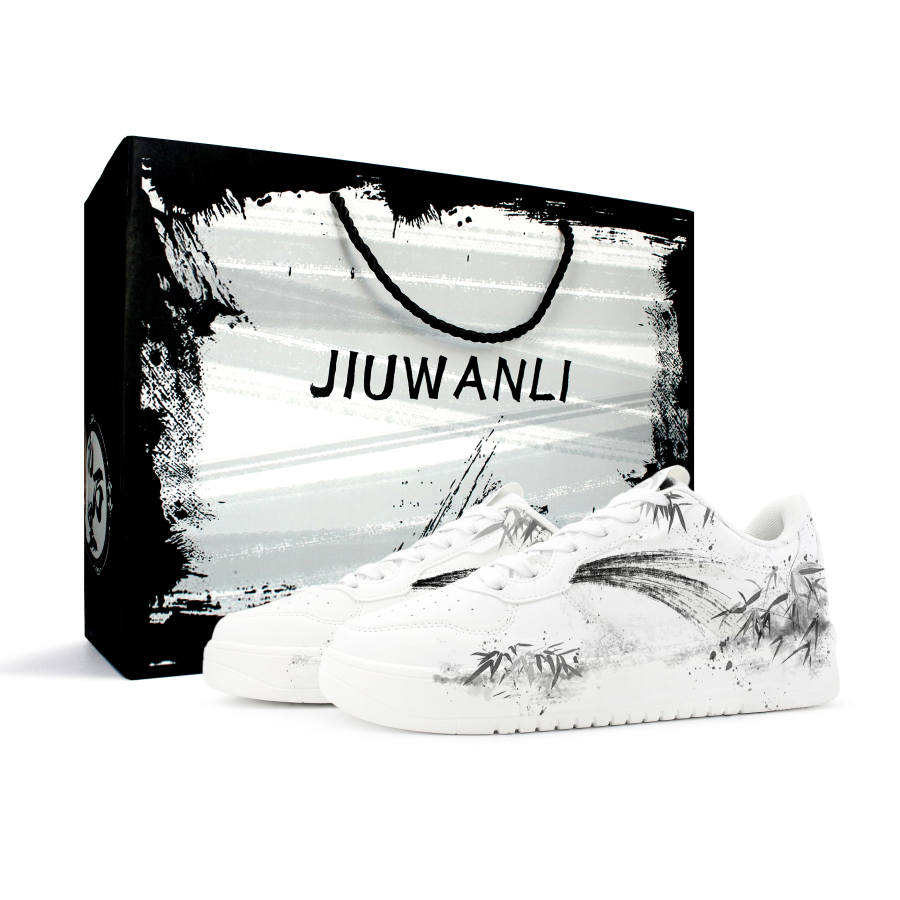 ANTA Easy Skateboard Shoes Men's Low Top Black/White