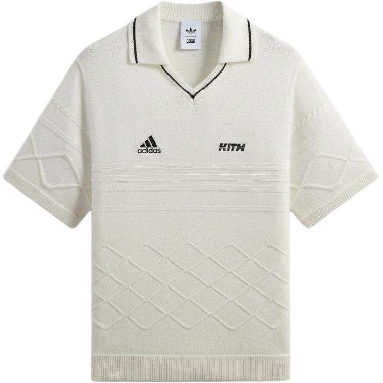 Adidas Originals X KITH X MESSI Polo Shirts Men's White V Neck Moderate Other