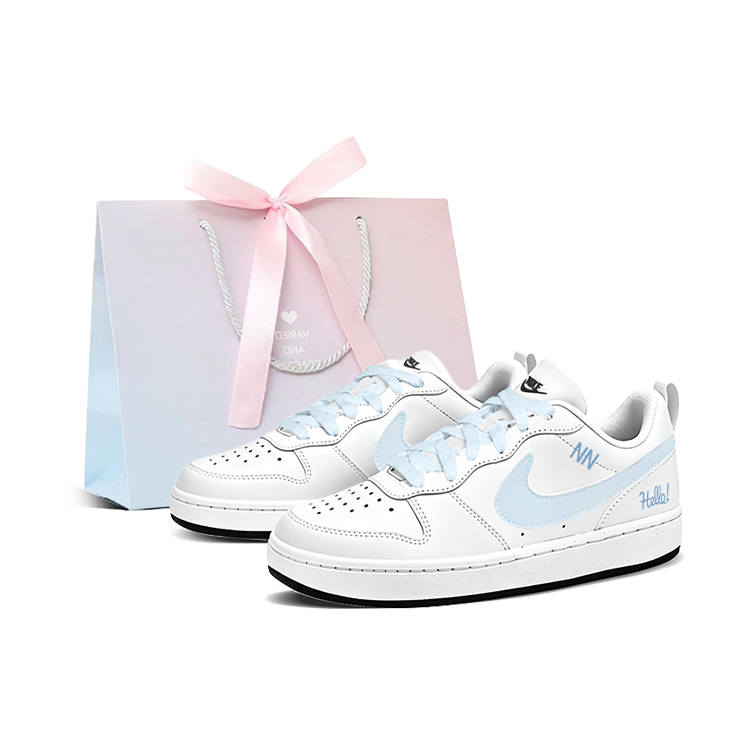 Nike Nike Court Borough Skateboard Shoes Unisex Low Top White, Blue