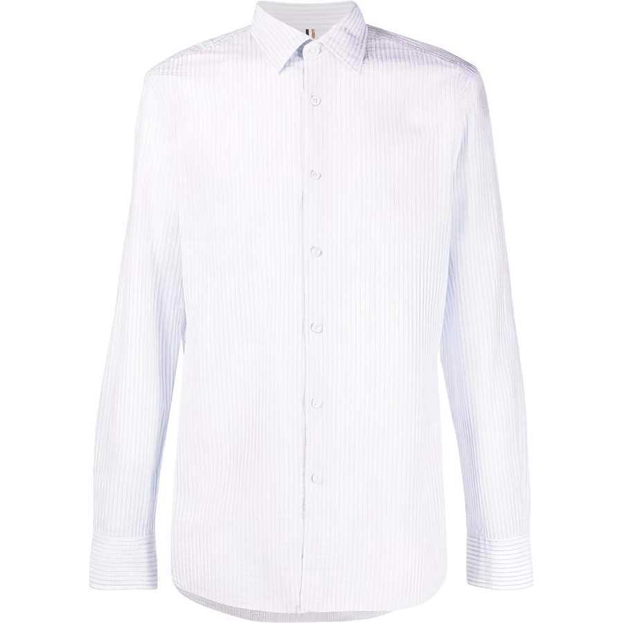 HUGO BOSS Shirts Men's White Lapel Moderate