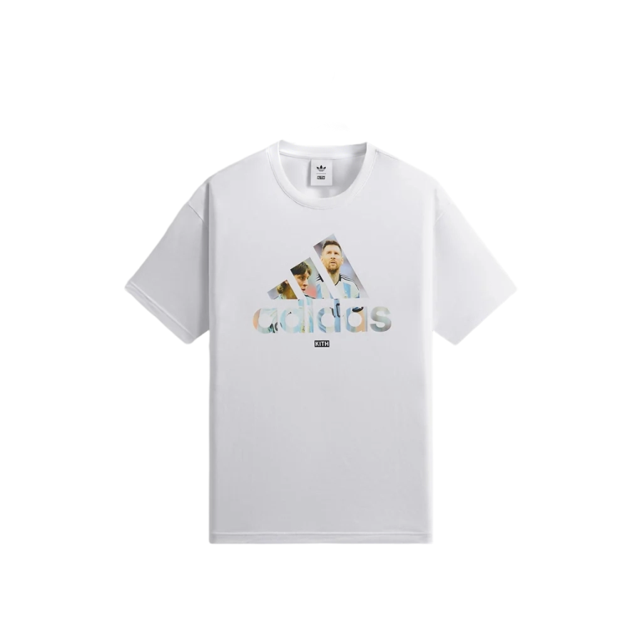 Adidas Originals X KITH X MESSI T Shirts Men's White Crew Neck Moderate