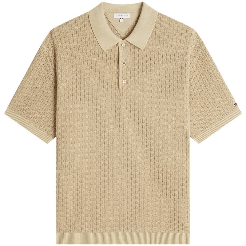 Tommy Hilfiger Knitwear Men's Khaki RBT Lapel Moderate