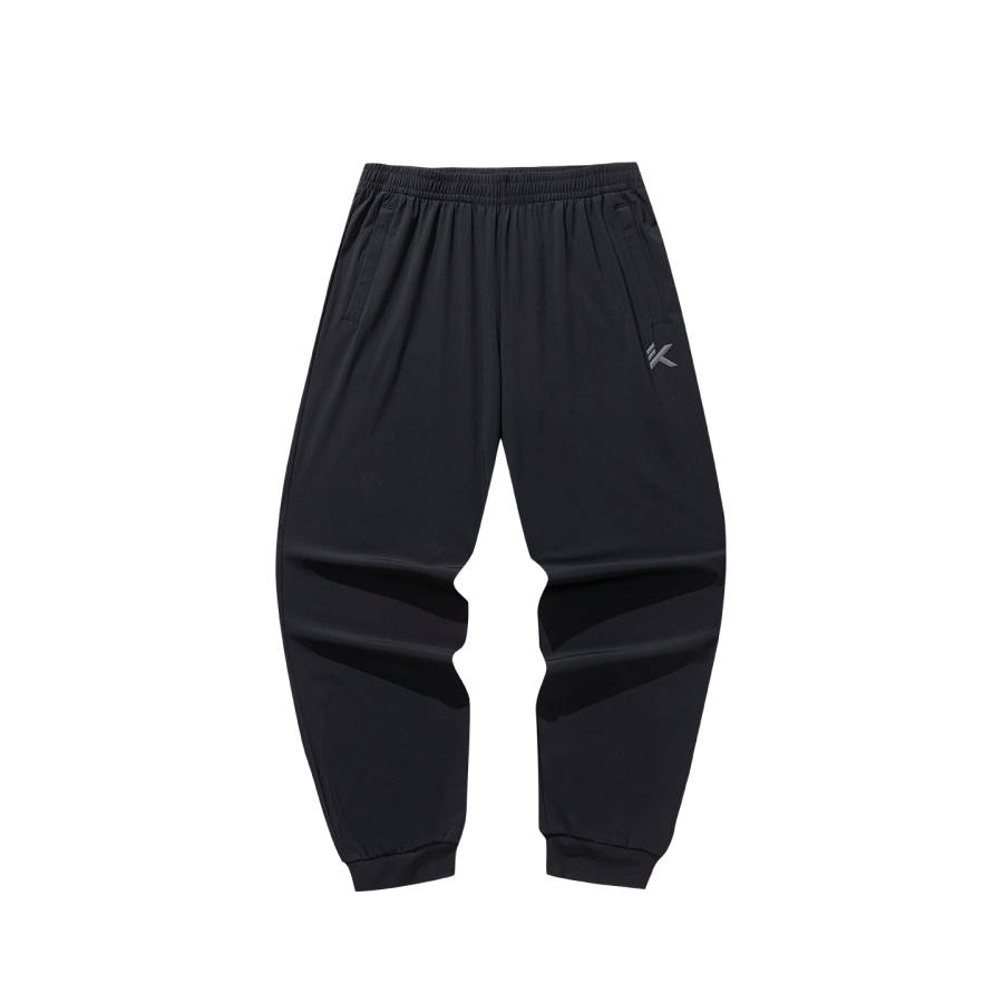 ANTA Basketball Collection Knitted Sweatpants Men's Basic Black 1 Moderate Cuffed Pants