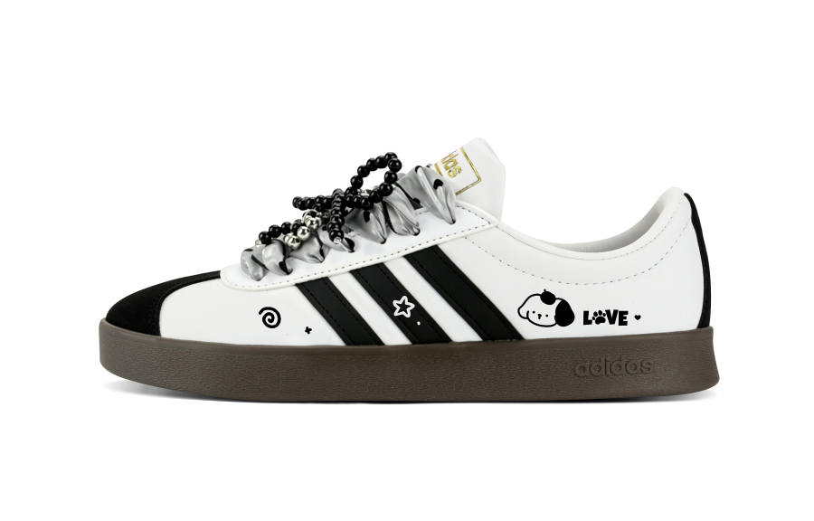 Adidas Adidas VL COURT 2.0 Skateboard Shoes Unisex Low Top White/Black