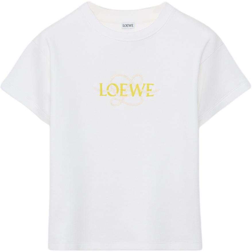 LOEWE T Shirts Women's White Crew Neck Moderate Straight Fit