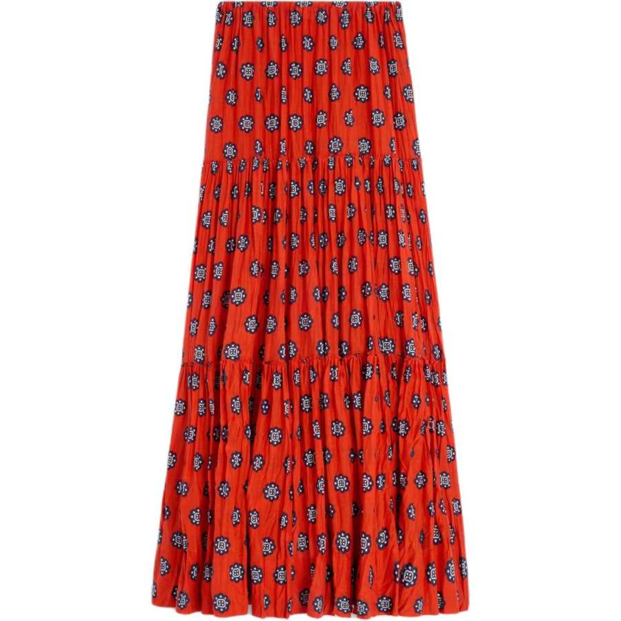 CELINE Casual Long Skirts Women's Vermilion Moderate Long Skirt