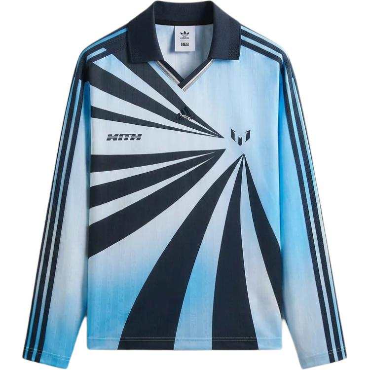 Adidas Originals X KITH X MESSI T Shirts Men's Blue V Neck Moderate