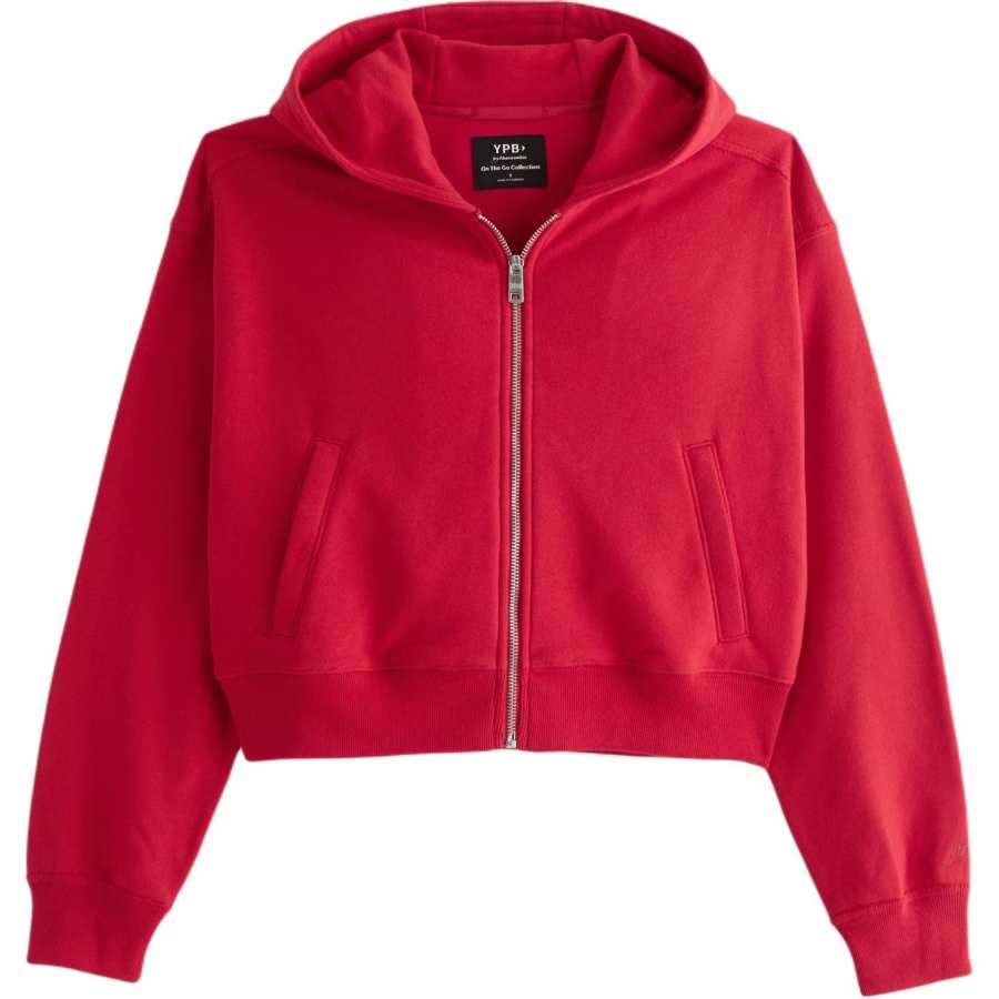 Abercrombie&Fitch Sweatshirts Women's Vibrant Red Hooded Non Detachable Moderate