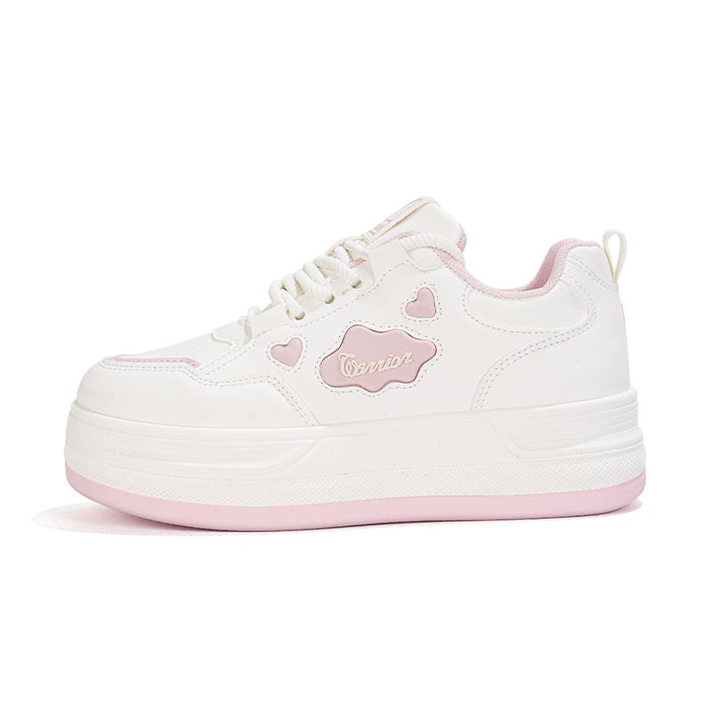 WARRIOR Skateboard Shoes Women's Low Top Beige Pink