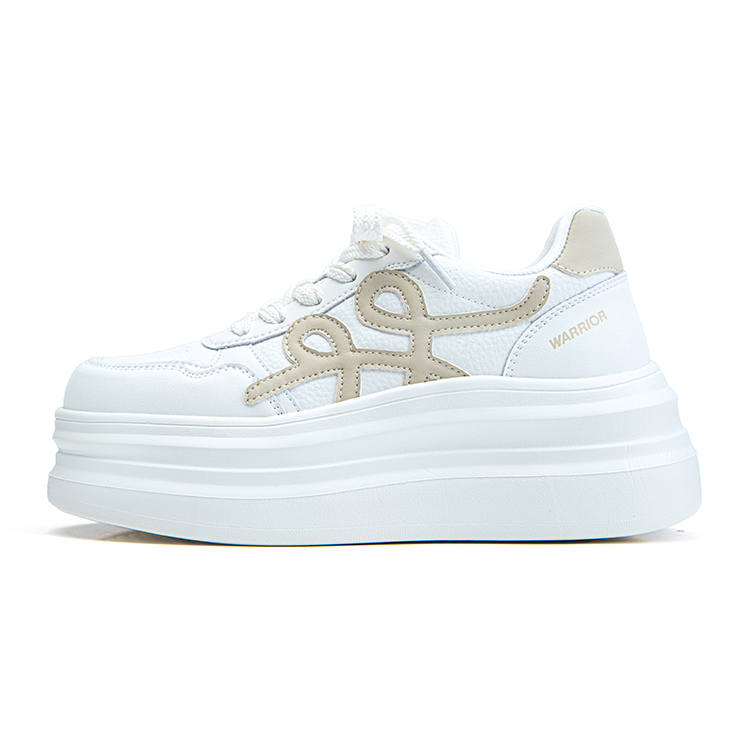 WARRIOR Skateboard Shoes Women's Low Top White Khaki