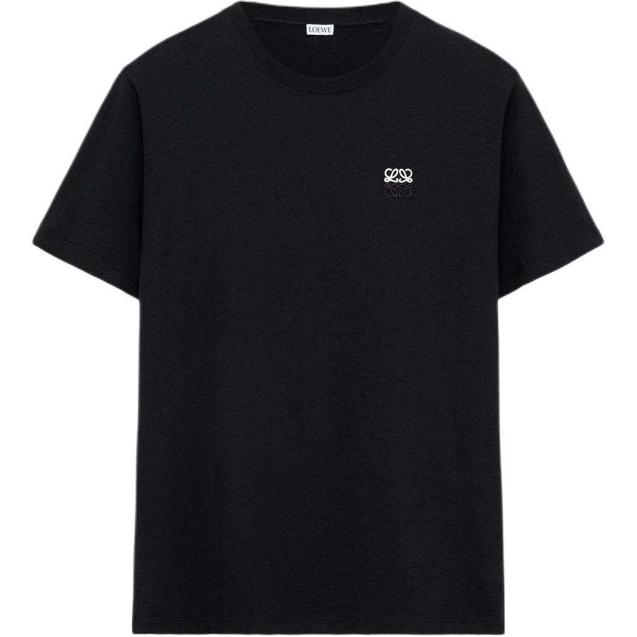 LOEWE T Shirts Men's Black Crew Neck Thin Straight Fit