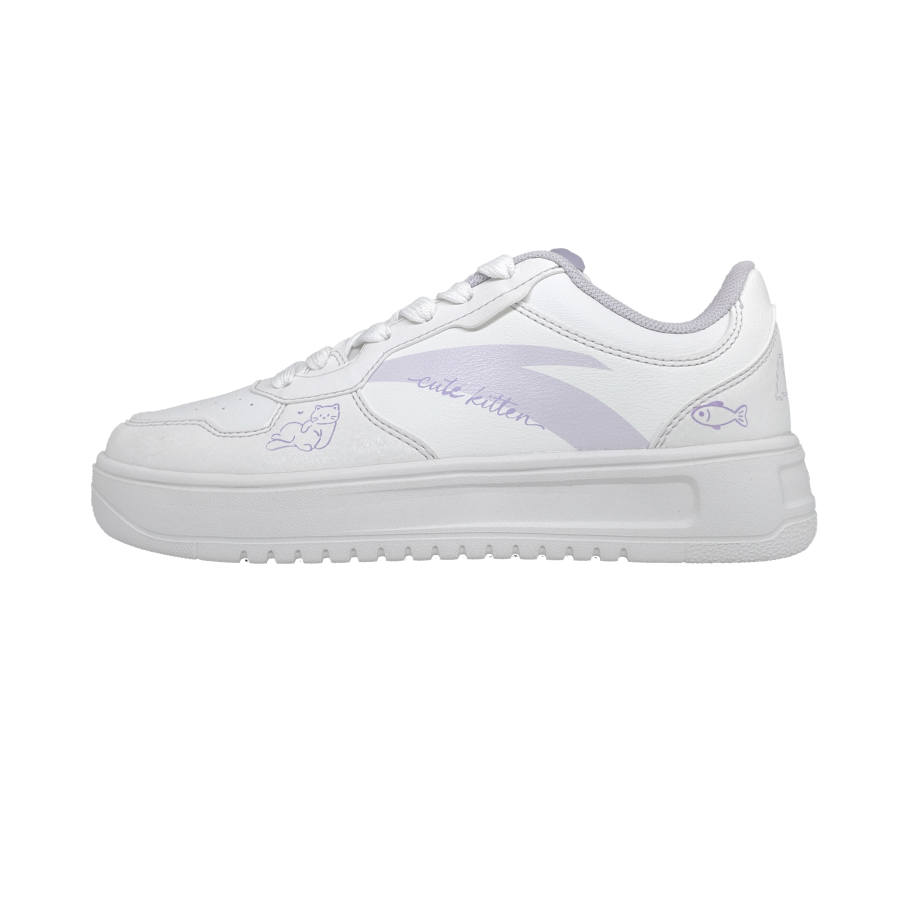 ANTA Easy Skateboard Shoes Women's Low Top White Purple & Color