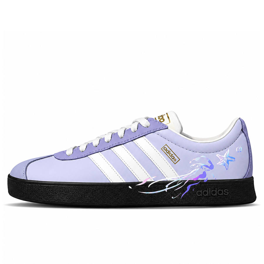 Adidas Adidas VL COURT 2.0 Skateboard Shoes Unisex Low Top Purple/White/Black