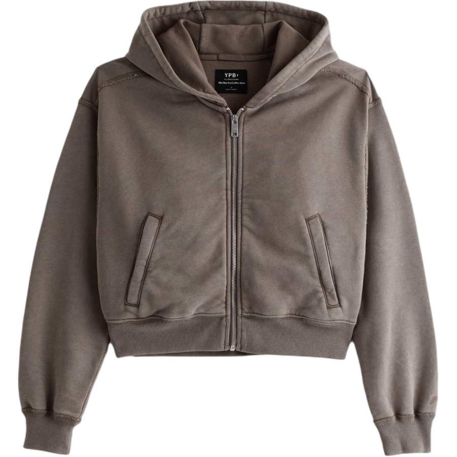 Abercrombie&Fitch Sweatshirts Women's Brown Hooded Non Detachable Moderate