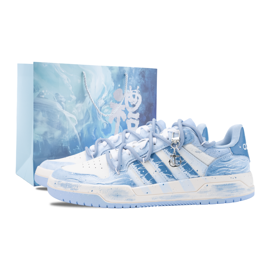 Adidas Adidas ENTRAP Light Blue Nautical Slip Resistant Abrasion Resistant Low top Skateboard Shoes Unisex White Blue
