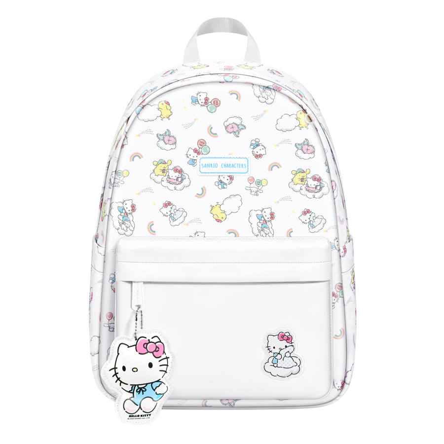 Sanrio Hello Kitty Backpacks Rainbow Cloud White Charm Included