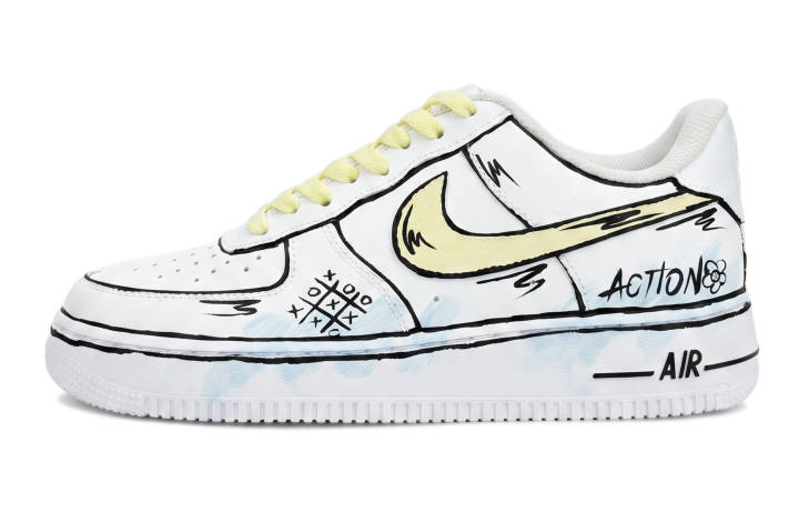 Nike Nike Air Force 1 Skateboard Shoes Unisex Low Top White/Black/Yellow