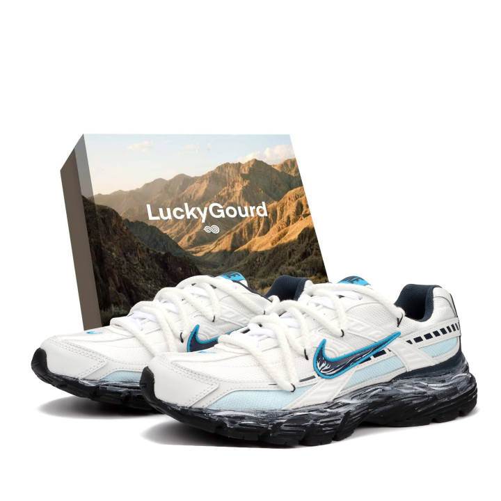 Nike Nike Initiator Abrasion Resistant Breathable Low top Running Shoes Men's White Blue