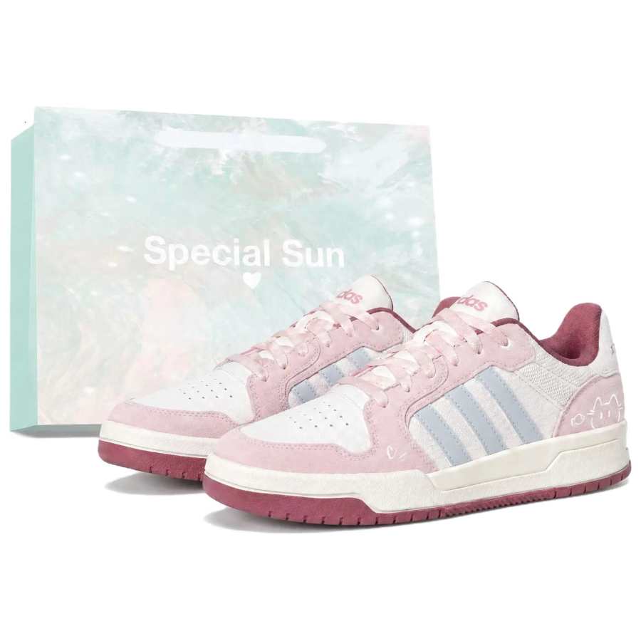 Adidas Adidas ENTRAP Berry Maris Sal Slip Resistant Abrasion Resistant Low top Skateboard Shoes Unisex Pink