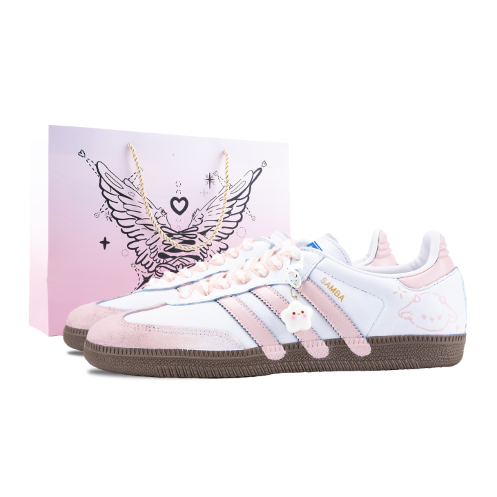 Adidas Adidas Samba OG Pink Mist Gummies Abrasion Resistant Low top German Army Trainers Unisex Pink