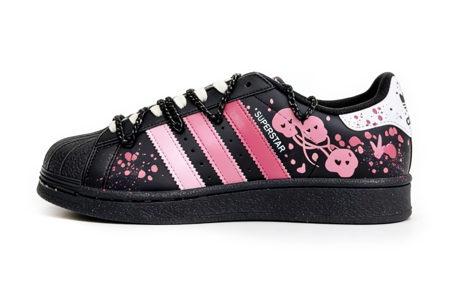 Adidas Originals Superstar 2 Nyx Leather Slip Resistant Abrasion Resistant Low top Skateboard Shoes Unisex Black