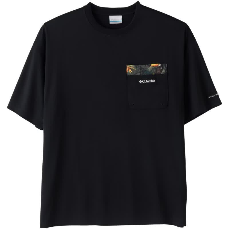 Columbia T Shirts Men's Black Crew Neck