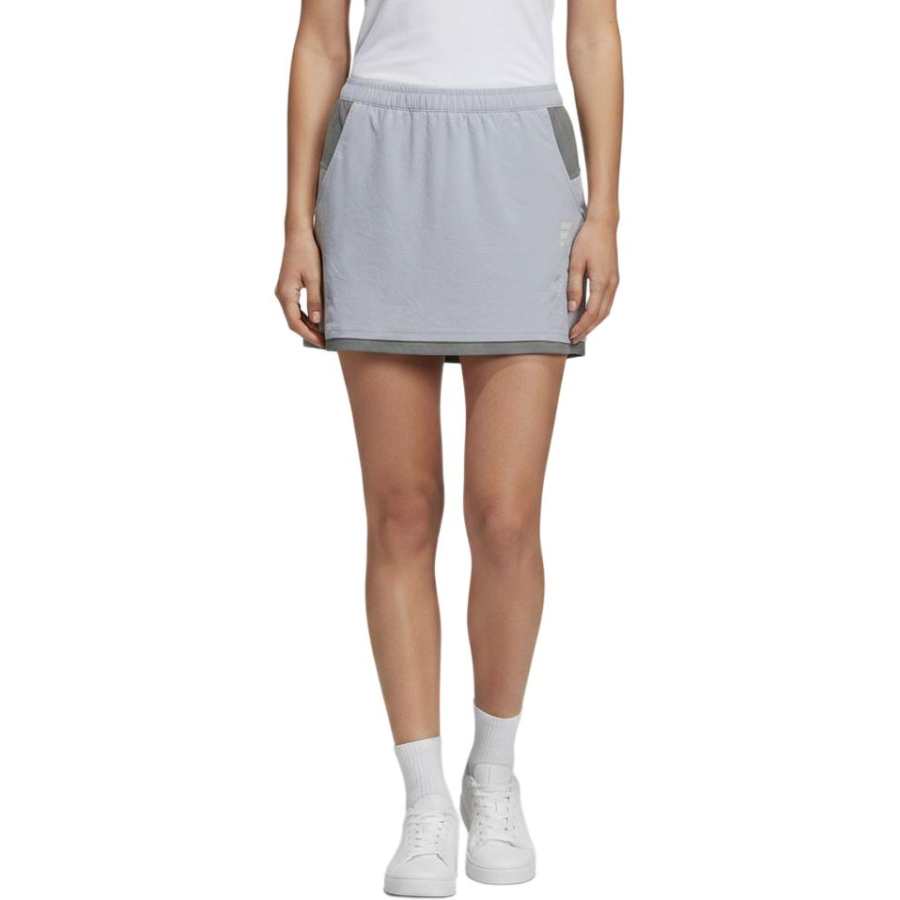 Adidas Adidas Casual Long Skirts Women's Light Gray/Gray/White Moderate Long Skirt A Line Skirt