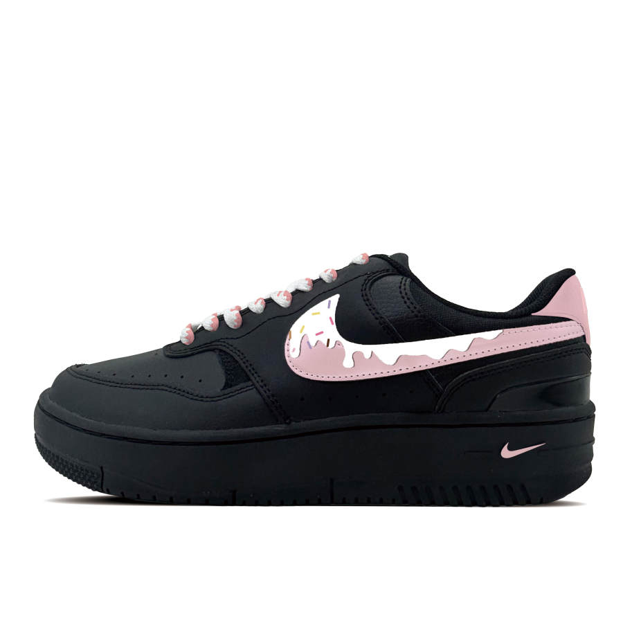 Nike Nike Gamma Force Cream Powder Synthetic Leather Abrasion Resistant Low top Skateboard Shoes Women's Black