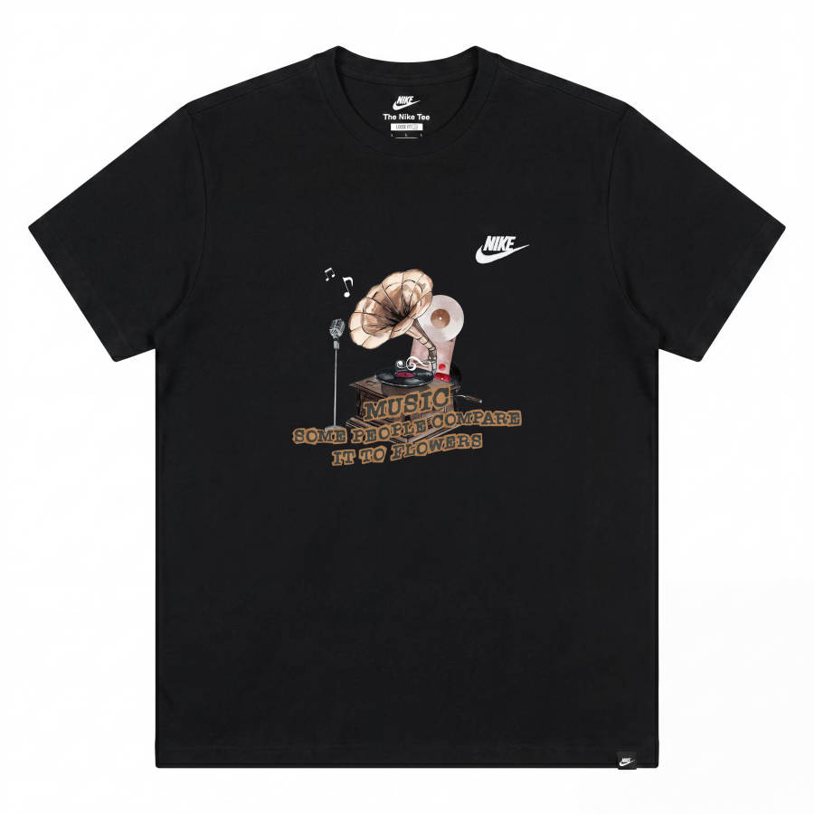 Nike Nike Sportswear T Shirts Unisex Black Crew Neck Moderate