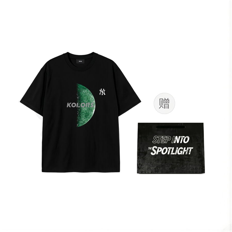 MLB T Shirts Unisex Black Limited Shopping Bag Crew Neck Thin